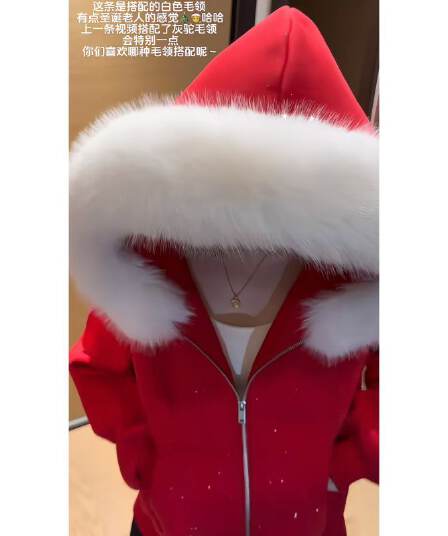 새로운 복잡한 은 여우 플러시 탈착식 플리스 칼라 전체 조각 스팽글 효과 지퍼 있음 마 인사이드 펌프