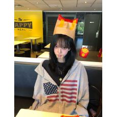 批发新款 秋冬爆款复合+银狐绒 拉链<b class='q'>外套</b><b class='q'>欧美</b>旗帜