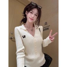 批发新款 毛衣针织  麻花polo领<b class='q'>针织衫</b>毛衣女内搭打底上衣