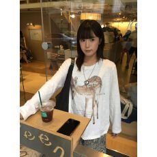 批发春秋新款  后包领<b class='q'>长袖</b>圆领<b class='q'>T</b><b class='q'>恤</b> 小鹿印花上衣