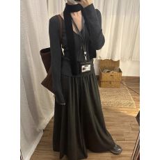 批发<b class='q'>大码</b>M-6XL咖色糯米阔腿<b class='q'>裙裤</b>女春秋薄款梨形身材高腰垂感休闲裤潮