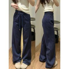 批发藏青色lulu运动裤女<b class='q'>秋</b>季2025新款高腰显瘦卫裤休闲直筒窄版阔腿裤