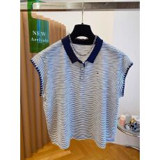 批发【原版做工】特<b class='q'>大码</b>300斤条纹t恤女短袖新款小飞袖POLO领上衣