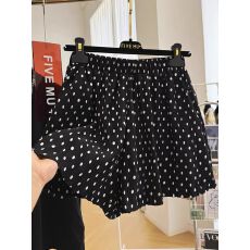 批发【原版做工】特<b class='q'>大码</b>300斤黑色波点短裤女夏2026新款a字阔腿裤