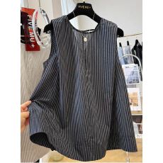 批发【原版面料】特<b class='q'>大码</b>300斤马甲背心女夏外穿设计感A字条纹上衣