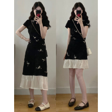 批发实拍 大码女装胖mm新款夏季修身气质显瘦减龄法式<b class='q'>连衣裙</b>