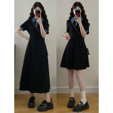 批发实拍 <b class='q'>大码</b>女装胖mm新款牛仔拼色气质显瘦连衣裙