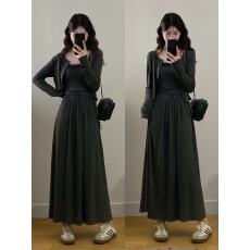 批发实拍 大码女装胖mm新款<b class='q'>时尚</b>百搭休闲通勤简约两件套