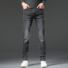 批发春季棉弹<b class='q'>男装</b>小直筒牛仔裤修身显瘦休闲长裤男青年潮流