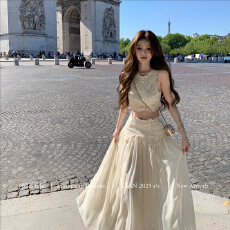 批发你的懒懒llan【卢浮幻境】优雅甜美精致睫毛蕾丝上衣+<b class='q'>长裙</b>套装女