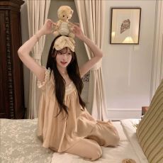 批发CreamySweet Echo枕边温柔 可外穿<b class='q'>蕾丝</b>拼接收腰睡裙睡衣系列女夏