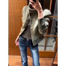 批发美式复古立领夹克外套女<b class='q'>秋</b>季2025新款小众设计感收腰显瘦开衫上衣