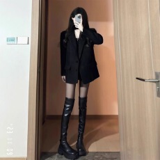 批发灰色<b class='q'>西装外套</b>女春秋新款小个子高级感韩版宽松休闲西服上衣外套