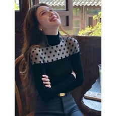 批发2025秋季<b class='q'>高级</b>感超好看软糯慵懒风减龄独特别致小香风黑色长袖上衣