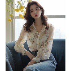 批发今年流行爆款法式雪纺衬衫<b class='q'>防晒衣</b>女春<b class='q'>夏季</b>新款海边度假风洋气上衣