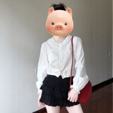 批发2025早秋穿搭白色<b class='q'>衬衫</b><b class='q'>女</b>长袖蕾丝娃娃领<b class='q'>衬衣</b>时尚短款法式小资上衣