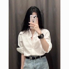 批发法式白色<b class='q'>衬衫</b>女2025新款春秋小个子宽松长袖<b class='q'>衬衣</b>内搭职业通勤上衣