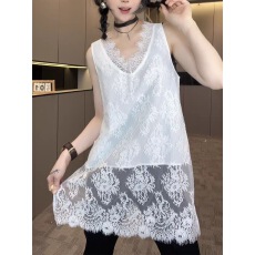 批发法式蕾丝无袖吊带背心2026夏季新款大码胖MMV领<b class='q'>中长款</b>内搭<b class='q'>打底衫</b>