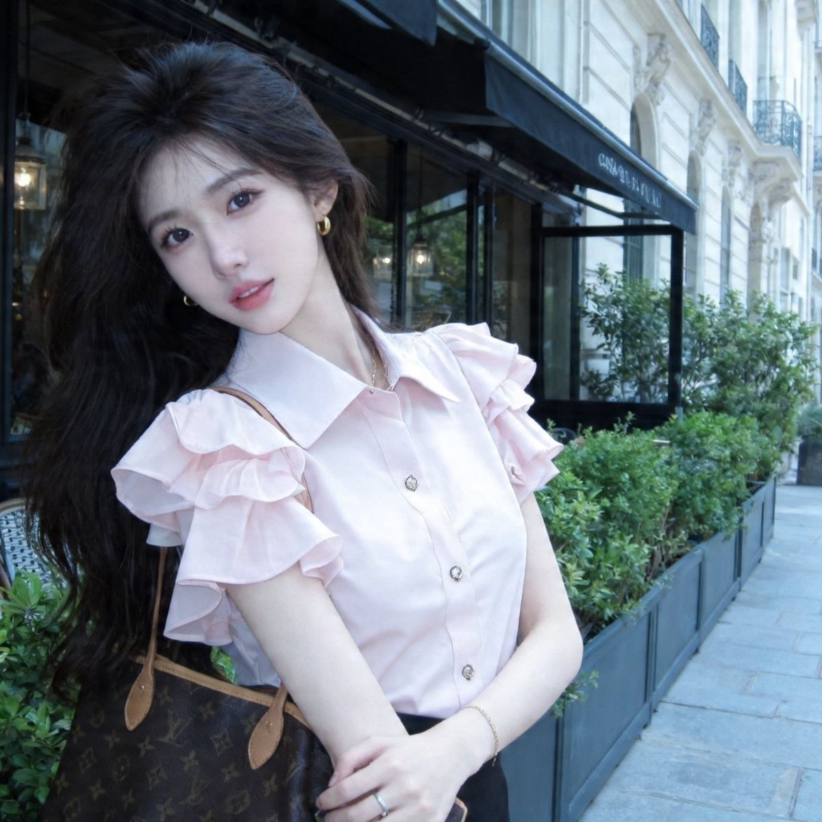 유럽 상품 빛 럭셔리 고급 절묘한 여성 셔츠 여름 고유 한 Chic 작은 대중 달콤함 아름다운 아름다운 프릴 맨위