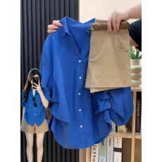 批发2026夏季新品克莱因蓝女衬衫法式女装polo气质衬衣高级感百搭上衣