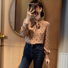批发春夏女2026年新款轻奢高级感<b class='q'>衬衫</b>波点气质<b class='q'>衬衫</b>设计感小众穿搭上衣