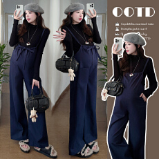 批发实拍~春季上新2026简约洋气慵懒两穿背带裤+<b class='q'>百搭</b>针织打底杉两件套