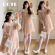 批发实拍~夏季上新2026时尚气质小心机花边领<b class='q'>孕妇装</b>