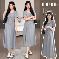 批发实拍~2026夏季上新时尚慵懒风简约针织裙<b class='q'>假两件</b><b class='q'>连衣裙</b>