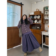 批发实拍实价 新款宽松纯色外套开衫毛衣+长袖T恤+<b class='q'>蕾丝</b><b class='q'>罩衫</b>+花苞裙