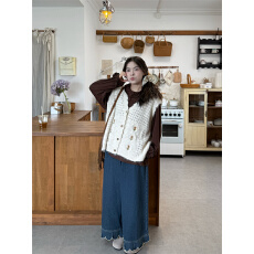 批发实拍 新款刺绣毛衣<b class='q'>开衫</b>马甲＋长袖木耳边内搭T恤套装