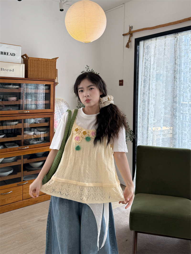 실사 3 차원 꽃 베스트 인사이드 가져 가라. 티셔츠 청바지