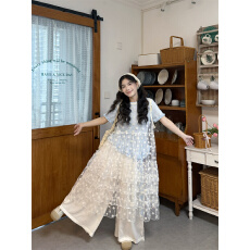 批发实拍 百搭叠穿显瘦背心植绒波点网纱裙+T恤+吊带+阔腿裤