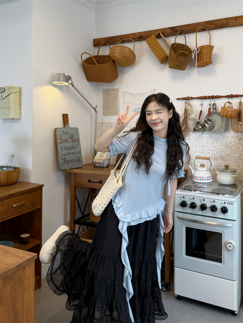 실사 다용도 슬립 불규칙 디자인 센스 티셔츠 다용도 반신 스커트