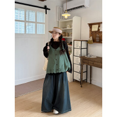 批发实拍 立体勾花马甲+提花蕾丝百搭打底+<b class='q'>牛仔</b>裤