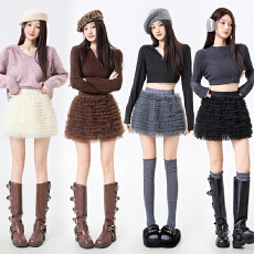 批发实拍韩版<b class='q'>网纱</b>蛋糕<b class='q'>裙</b>女2025新款高腰显瘦甜美蓬蓬<b class='q'>裙</b>半身<b class='q'>裙</b>短<b class='q'>裙</b>