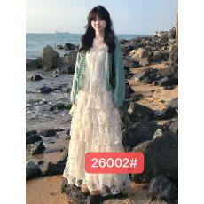 批发新品WESTAYONE薄荷绿毛衣开衫+蕾丝蛋糕吊带<b class='q'>连衣裙</b>女春夏新款