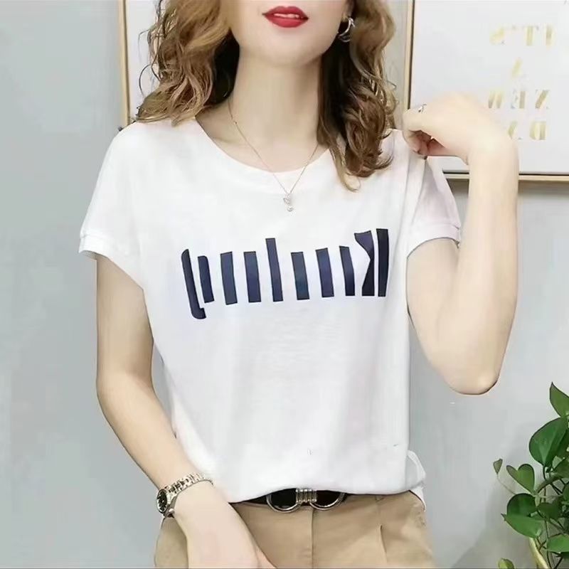 210 그램 40 1 1 리브 면 92 면 8 암모니아 Lun 프린트 패션 여성 티셔츠