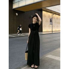 批发时尚吊带裤裙夏季新款背带裤女宽松大码显瘦遮肉设计感阔腿裤女