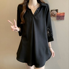 批发2026夏装新款时尚简约优雅宽松型胖MM洋气小衫气质显瘦减龄衬衫潮