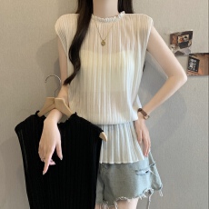 批发小飞短袖冰丝t恤打底衫女夏季大码胖mm显瘦设计感收腰遮肚子上衣