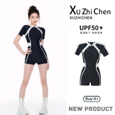 批发泳衣女2026新款竞速平角连体遮肚显瘦保守学生游泳专用泡温泉泳装