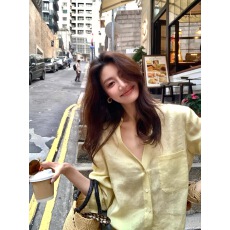 批发龍喜儿 苎麻衬衫女<b class='q'>长</b>袖慵懒风高腰半身裙天丝短裤裙两件套装J402