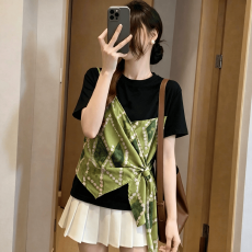 批发独特大码洋气轻奢2026年夏季新款女时尚假两件复古小个子气质内搭