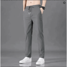 休闲裤男士夏季冰丝超薄款潮流百搭2026新款宽松直筒运动冰丝男裤