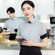 批发男女同款简约百搭舒适亲肤服务员服可定制logo餐饮奶茶咖啡工作服