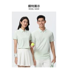 批发可定制logo舒适亲肤翻领短袖轻量速干小皱180克70DPOLO衫休闲上衣