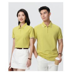 珍珠棉珠花220克40S可定制logo舒适亲肤透气POLO衫餐饮奶茶工作服