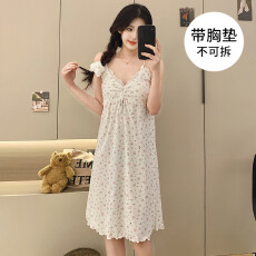 批发6535棉睡衣少女夏季公主风<b class='q'>性感</b>吊带中长<b class='q'>睡裙</b>家居服可外穿