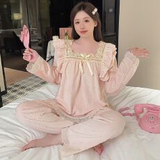 批发海岛绒睡衣女秋冬季甜美公主风长袖长裤加肥大码220斤家居<b class='q'>服</b>外穿