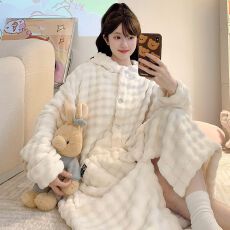 批发浴巾吸水提花360克秋冬可穿式浴巾裹巾睡袍宽松大码300斤甜美睡裙